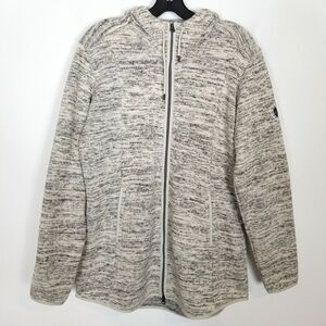KUHL Women Ascendyr Long  Fleece Hoodie Jacket Sz L Ash Gray Zip Up Outdoor Logo